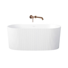Avalon Fluted Acrylic Bath with Bronze Spout & Wall Mixer Package